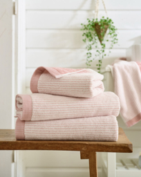 Weave Striped Cotton Towel Pink - Size: Hand Towel - thumbnail 1