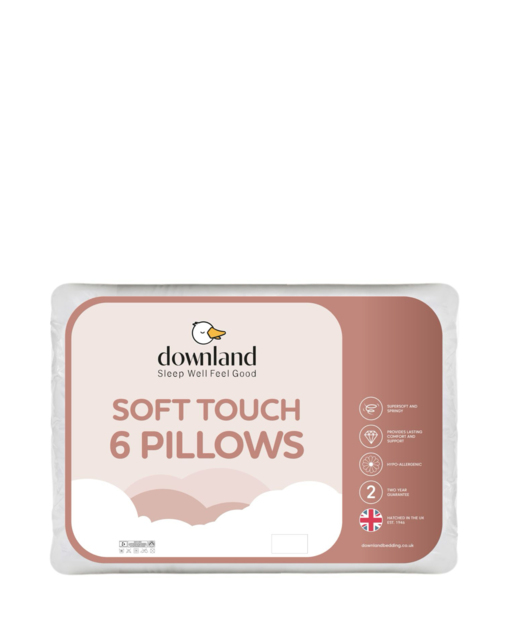 Downland Soft Touch Pack of 6 Pillows White - Downland - Size: PACK 6 - image 1
