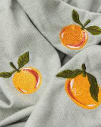 Furn. Fruits Embroidered Throw Orange - furn. - Size: 130X180 - thumbnail 3