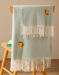 Furn. Fruits Embroidered Throw Orange - furn. - Size: 130X180 - thumbnail 1