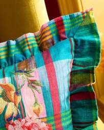 SR Wanderweave Ikat Check Cushion Bright - Sophie Robinson - Size: 43X43 - thumbnail 3