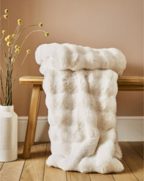 Bubble Faux Fur Throw - Ivory Ivory - JD Williams - Size: 120X150