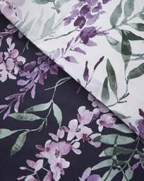 Wisteria Duvet Cover Set White/Navy - Catherine Lansfield - Size: SINGLE - thumbnail 2