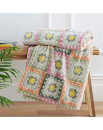 Catherine Lansfield Crochet Print Throw Green - Catherine Lansfield - Size: 130X170 - thumbnail 1