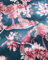 Juniper Silky Satin Jungle Duvet Set Teal - JD Williams - Size: SINGLE - thumbnail 3