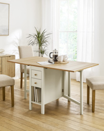 Nelle Dropleaf Two Tone Dining Table Taupe/Oak - JD Williams - thumbnail 1