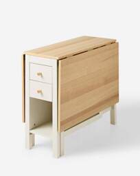 Nelle Dropleaf Two Tone Dining Table Taupe/Oak - JD Williams - thumbnail 2
