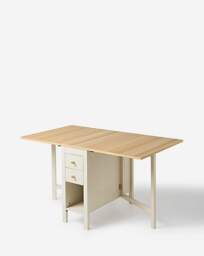 Nelle Dropleaf Two Tone Dining Table Taupe/Oak - JD Williams - thumbnail 3
