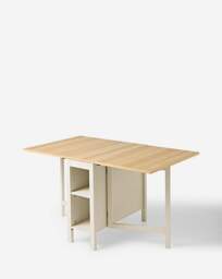 Nelle Dropleaf Two Tone Dining Table Taupe/Oak - JD Williams - thumbnail 4