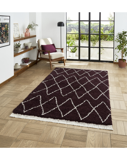 Think Rugs Boho Fringe Rug Purple - Think Rugs - Size: 200X290 - image 1