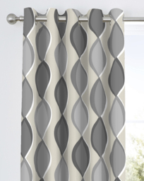 Fusion Lennox Eyelet Curtains Grey - Fusion - Size: 167 x 137cm - thumbnail 1