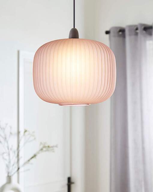 Nora Matt Blush Glass 20cm Pendant Shade Blush - JD Williams - image 1