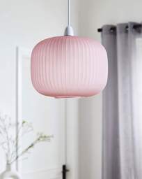 Nora Matt Blush Glass 20cm Pendant Shade Blush - JD Williams - thumbnail 2