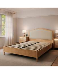 Emy Wooden Hidden Ottoman Bed Oak/Natural - XR Living - Size: DOUBLE - thumbnail 5