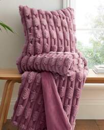Bianca Carved Faux Fur Throw Pink - Bianca - Size: 150X200 - thumbnail 4