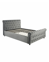 Kingston Velvet Bed Frame Charcoal - JD Williams - Size: DOUBLE - thumbnail 1