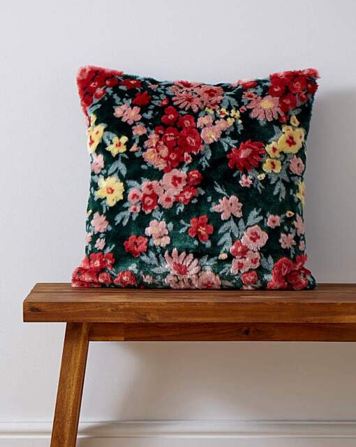 Ditsy Floral Faux Fur Cushion Multi - JD Williams - Size: 45X45CM - image 1