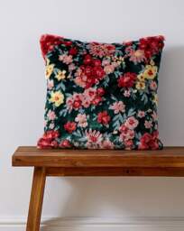Ditsy Floral Faux Fur Cushion Multi - JD Williams - Size: 45X45CM - thumbnail 1