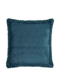 Velvet Faux Fur Cosy Cushion Teal - Catherine Lansfield - Size: 55X55CM - thumbnail 4