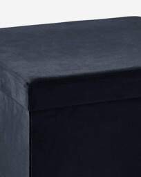 Velvet Foldable Storage Ottoman Cube Black - JD Williams - thumbnail 4