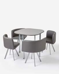 Mia Hideaway Spacesaving Dining set Grey - JD Williams - thumbnail 4