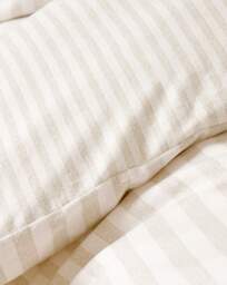 CL Brushed Stripe Duvet Cover Set NTL Natural - Catherine Lansfield - Size: DOUBLE - thumbnail 2