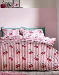 Catherine Lansfield Cherries Duvet Set Pink - Catherine Lansfield - Size: KING - thumbnail 5