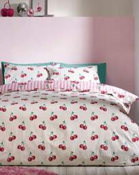Catherine Lansfield Cherries Duvet Set Pink - Catherine Lansfield - Size: KING - thumbnail 2