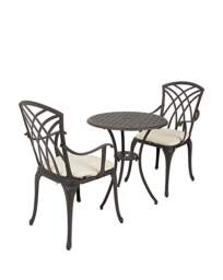Cast Aluminium 3 Piece Bistro Set - Charles Bentley - thumbnail 3