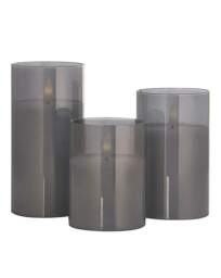 Set of 3 Smoked LED Candles Black - JD Williams - thumbnail 3