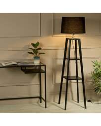 Lincoln Shelf Floor Lamp Black - Gray & Osbourn - thumbnail 1