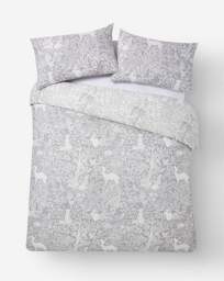 Brodie Woodland Duvet Cover Set Grey - JD Williams - Size: SINGLE - thumbnail 4
