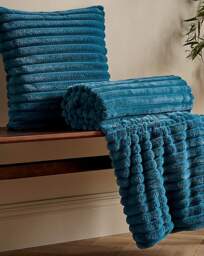 Cosy Ribbed Throw Teal - Catherine Lansfield - Size: 130X170 - thumbnail 5