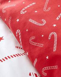 CL Christmas Candy Cane Duvet Set White - Catherine Lansfield - Size: SINGLE - thumbnail 5