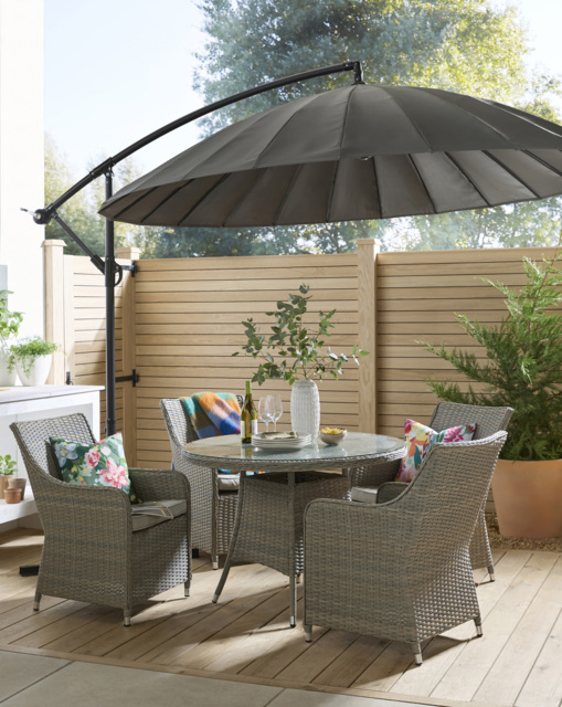 Shanghai Cantilever Parasol - 3m Grey - image 1