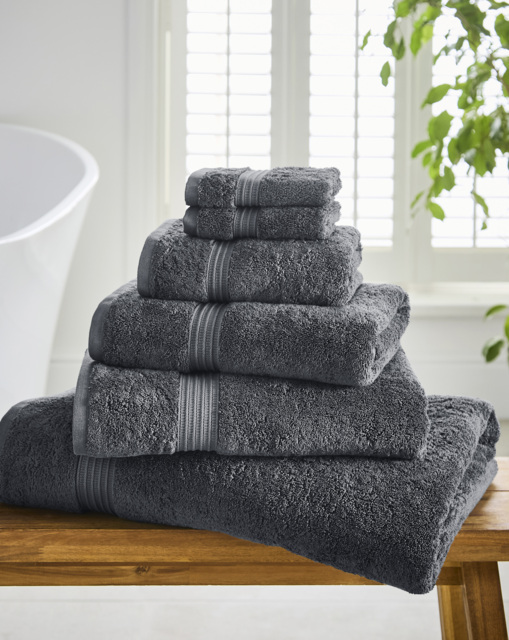 Egyptian Cotton 600GSM Towel -Anthracite Anthracite - JD Williams - Size: Bath Towels - image 1