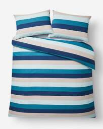 Blake Stripe Duvet Cover Set Blue - Size: KING - thumbnail 2