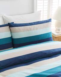 Blake Stripe Duvet Cover Set Blue - Size: KING - thumbnail 3