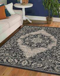 Gel Backed Medallion Rug Navy - Homemaker - Size: 120X160 - thumbnail 1