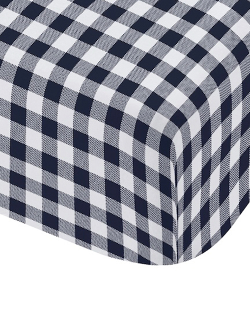 CL Gingham Check Fitted Sheet NVY Navy - Catherine Lansfield - Size: SINGLE - image 1