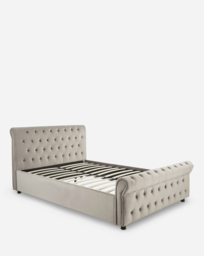 Kingston Velvet Bed Frame Mink - JD Williams - Size: DOUBLE - thumbnail 1