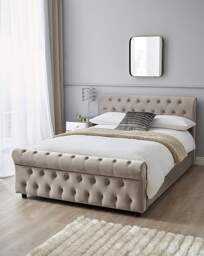 Kingston Velvet Bed Frame Mink - JD Williams - Size: DOUBLE - thumbnail 2