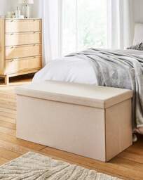 Fabric Foldable Storage Ottoman Natural - JD Williams - thumbnail 2
