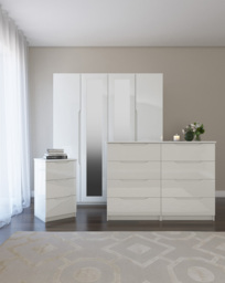 Sorrento Gloss Assembled 2 Door Wardrobe White - One Call - thumbnail 1