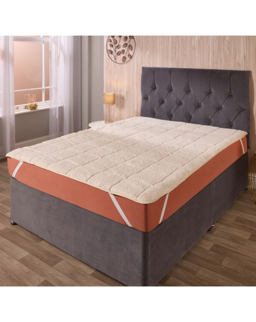 Teddy Fleece Sherpa Mattress Topper White - Downland - Size: DOUBLE - image 1