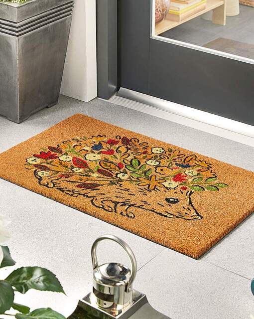 My Mat Floral Hedgehog Coir Doormat Multi - My Mat - Size: 45X75 - image 1