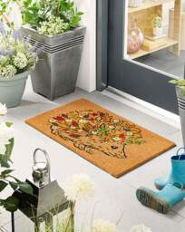 My Mat Floral Hedgehog Coir Doormat Multi - My Mat - Size: 45X75 - thumbnail 3