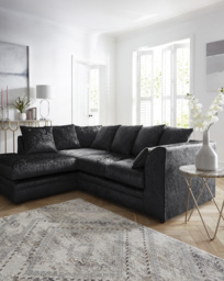 Chicago Left Hand Corner Chaise Sofa Black - thumbnail 1