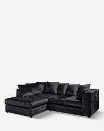 Chicago Left Hand Corner Chaise Sofa Black - thumbnail 4
