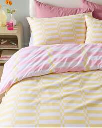 Lottie Reversible Duvet Cover Set Yellow/Pink - Size: KING - thumbnail 3